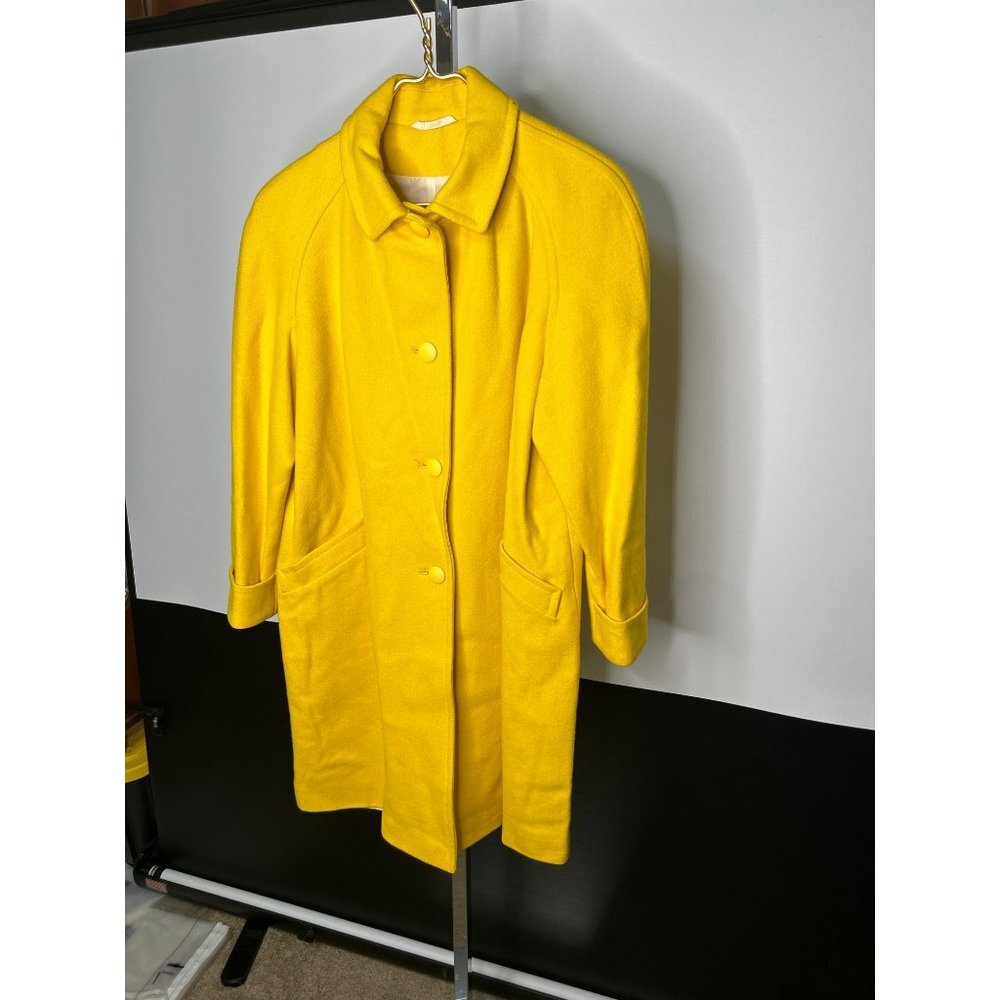 S.B.II Bitterman Vintage Womens 9/10 Trench Coat Bright Yellow Stylish - Picture 3 of 9